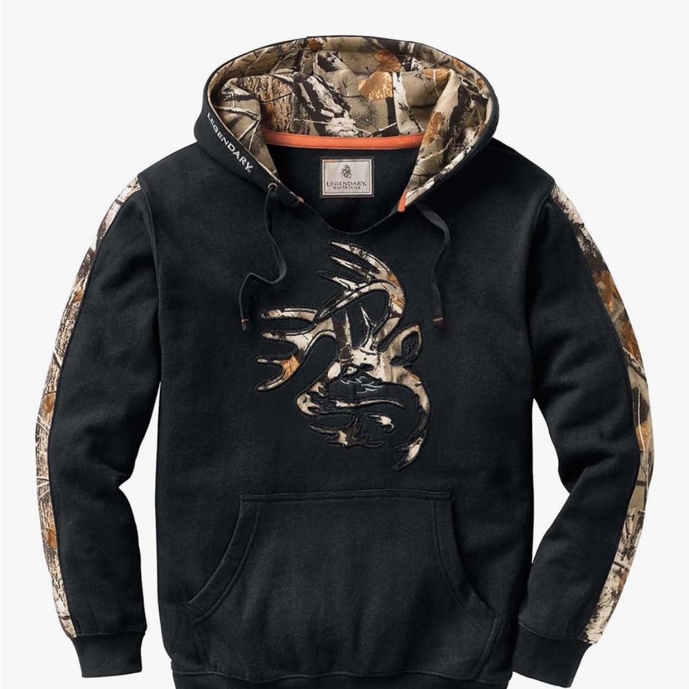 Legendary Whitetails Black and Camo Men's Hoodie